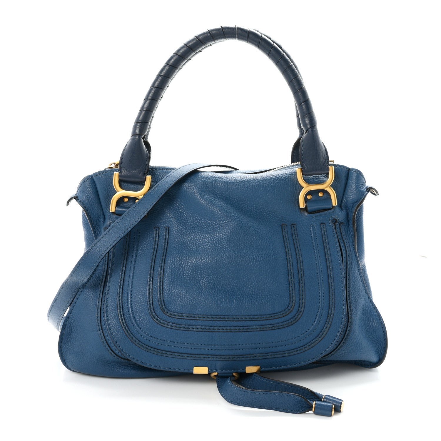 Chloe Calfskin Medium Marcie Satchel Blue