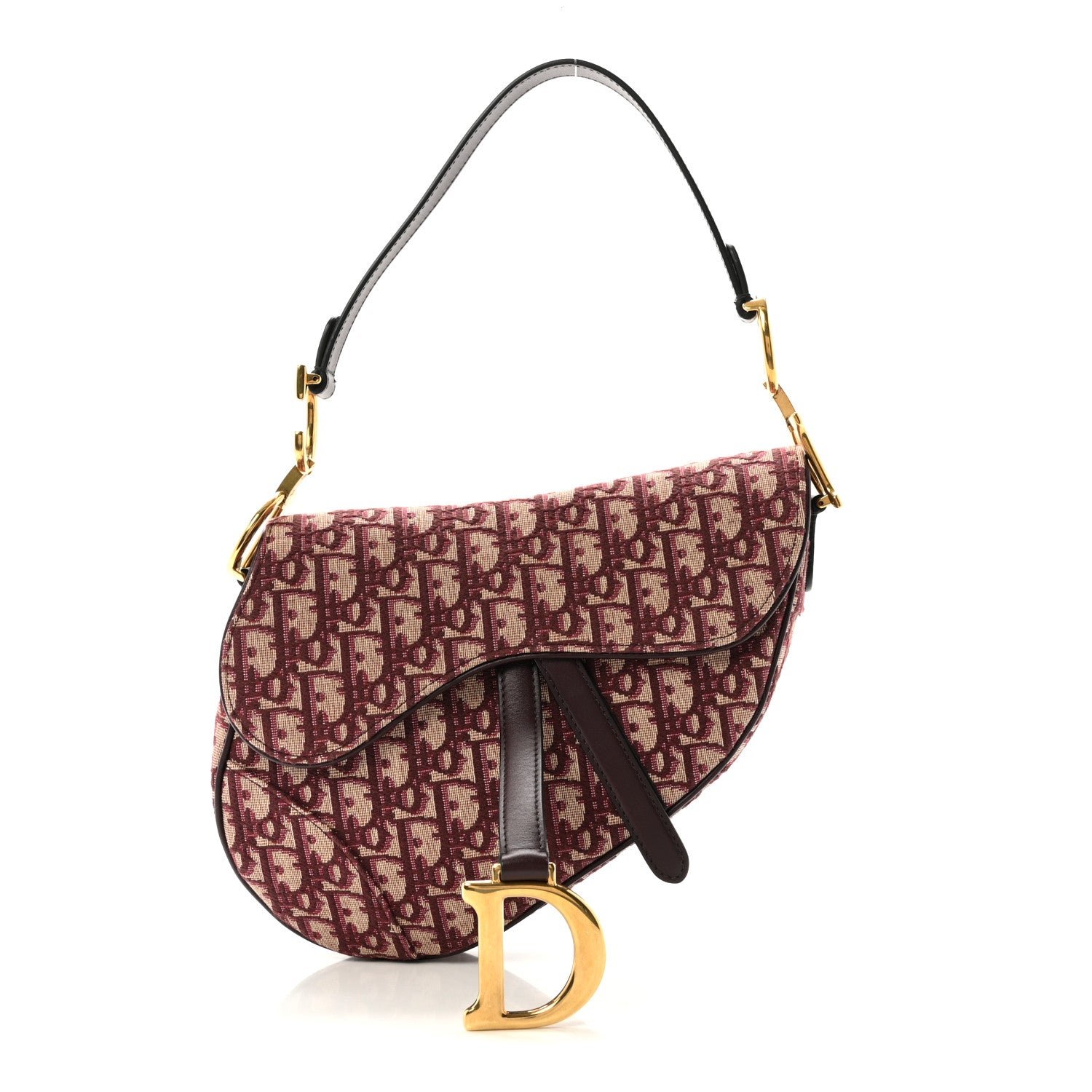 Christian Dior Oblique Saddle Bag Burgundy