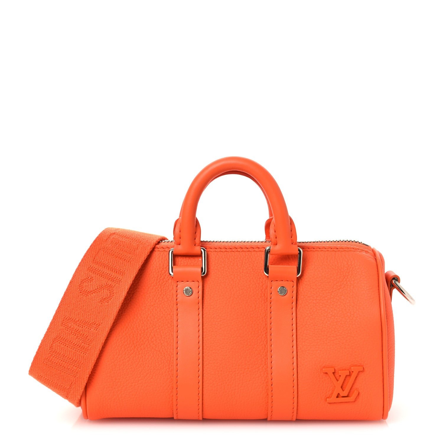 Louis Vuitton Grained Calfskin Aerogram Keepall XS Orange