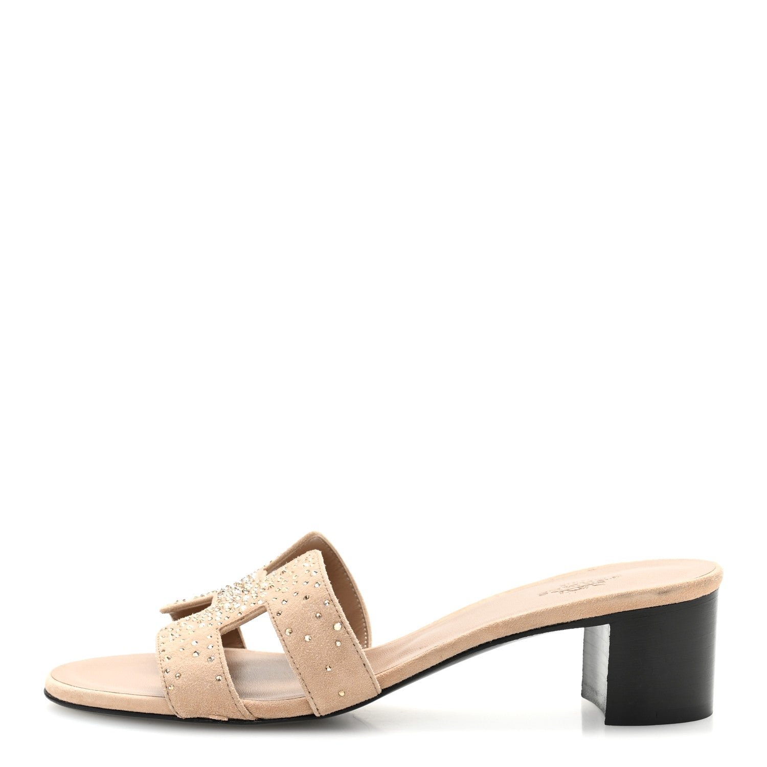 Hermes Suede Goatskin Crystal Oasis Sandals 36 Rose Nude