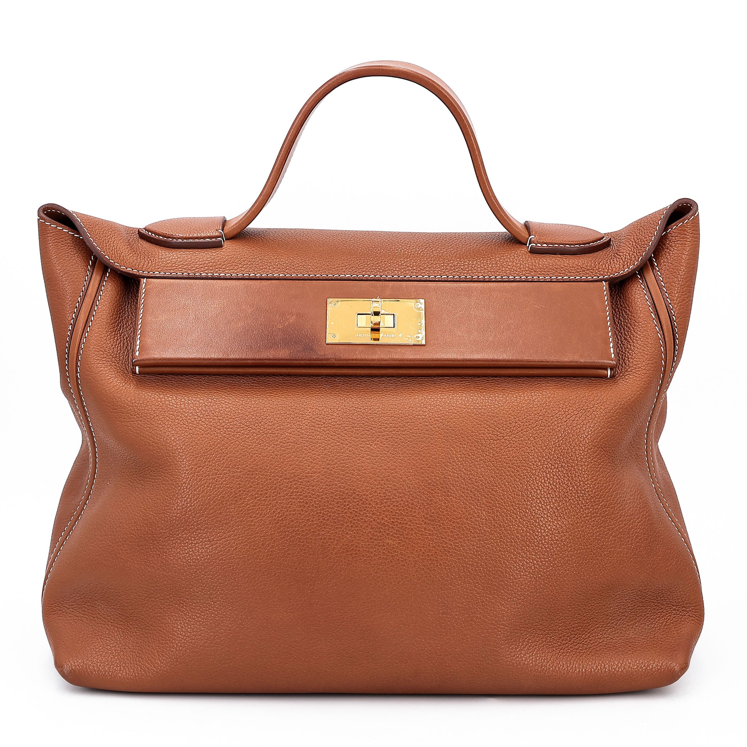 Good ( Rank AB) HERMÈS 24/24 - 35 Fauve (34) Barenia Gold hardware C (2018)