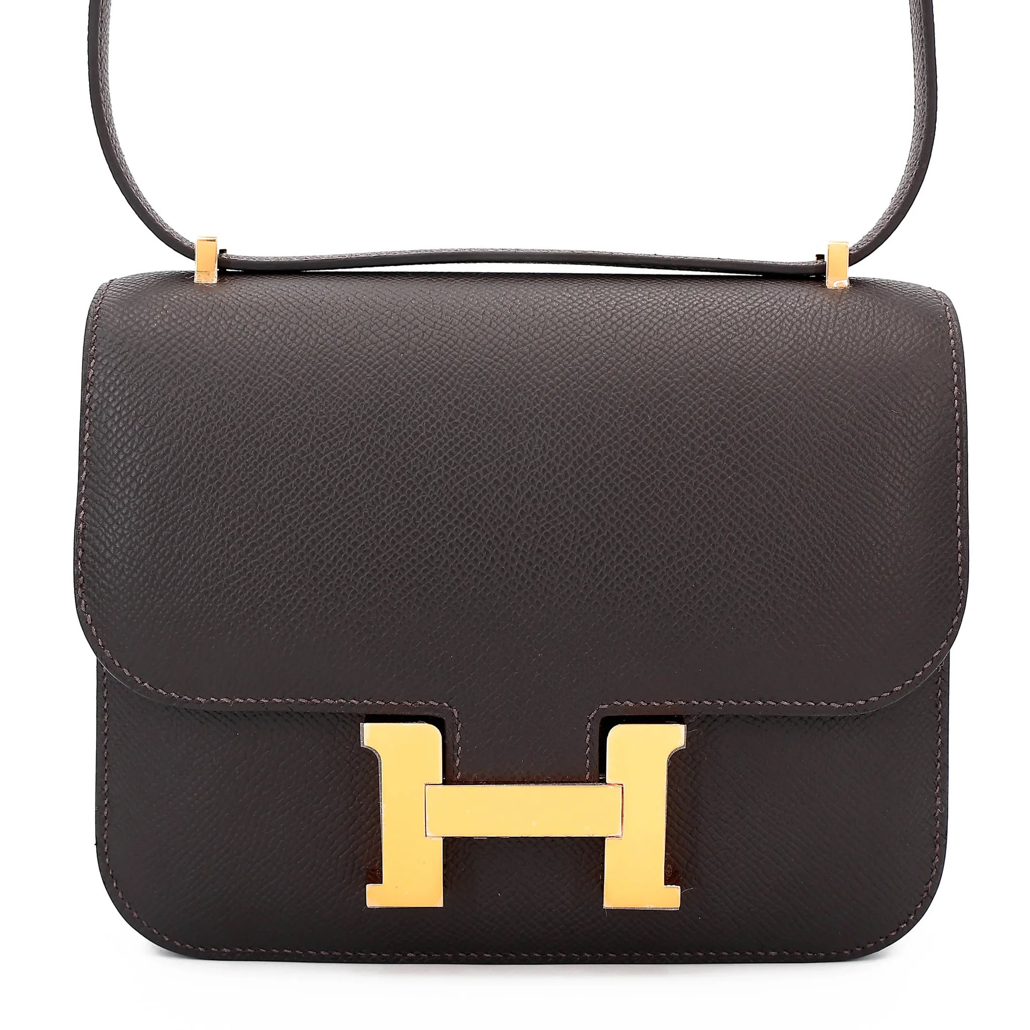 Brand New ( Rank N ) HERMÈS Constance Mini Bai Brun（T3） Epsom Gold hardware G (2026)
