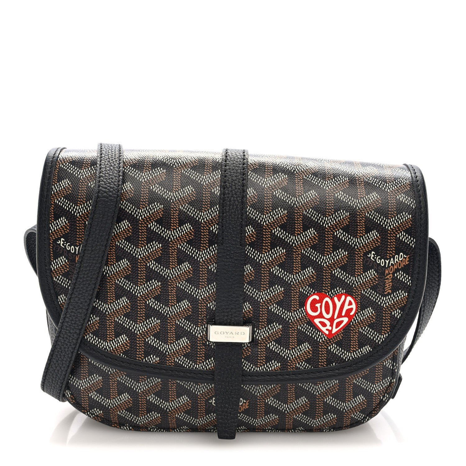 Goyard Goyard Goyardine Coeur Belvedere II PM Messenger Bag Black