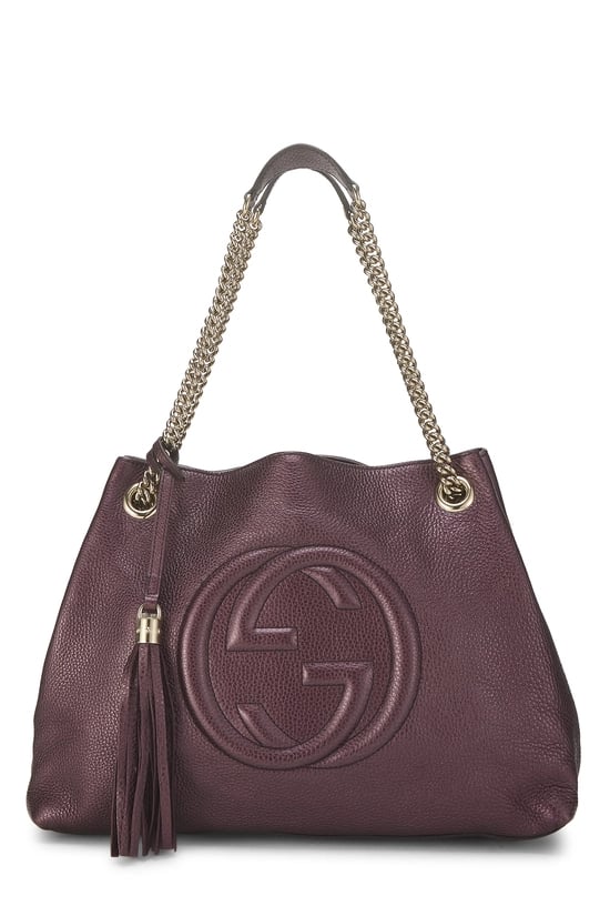 Purple Leather Soho Chain Tote