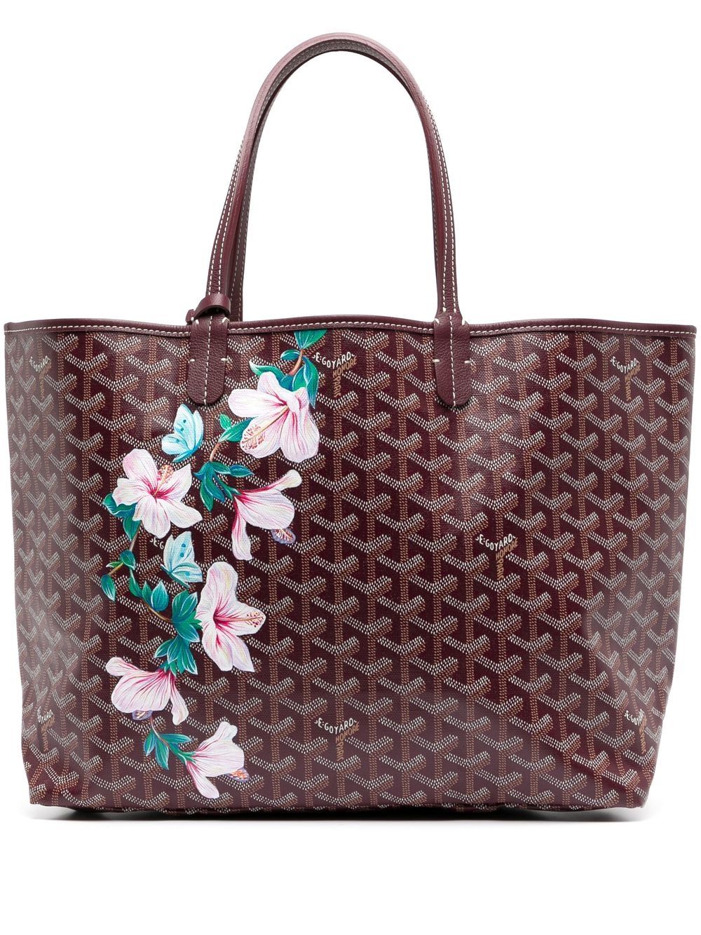 Goyard pre-owned customised floral St. Louis tote