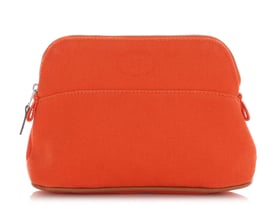 Hermes Hermès Orange Cotton Bolide Cosmetic Case PM