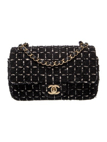 Mini Rectangular Tweed Single Flap Bag