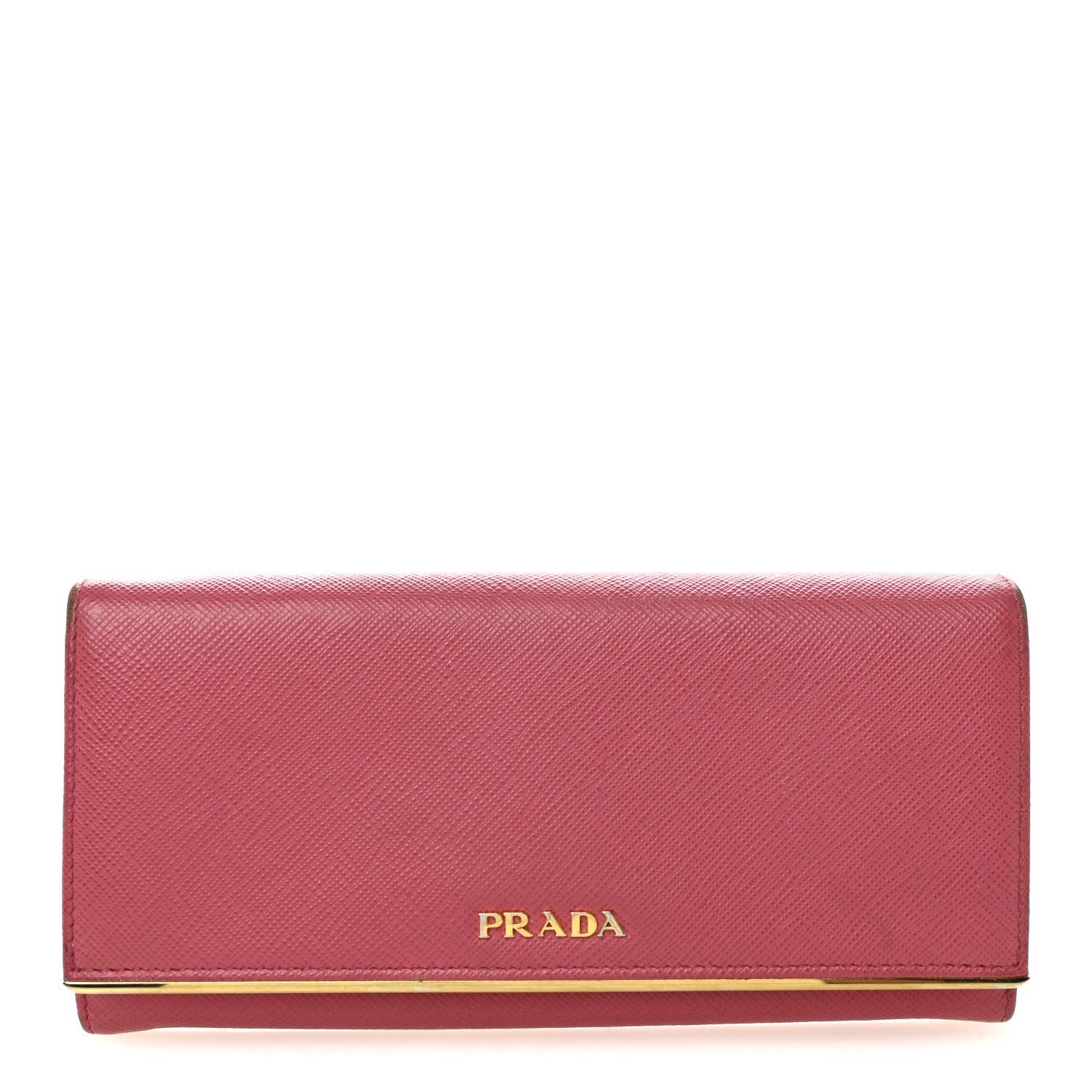 Prada Prada Saffiano Metal Continental Flap Wallet Peonia