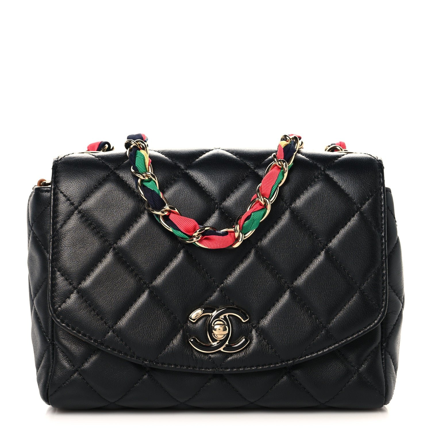 Chanel Lambskin Mixed Fibers Quilted Cocovado Flap Black