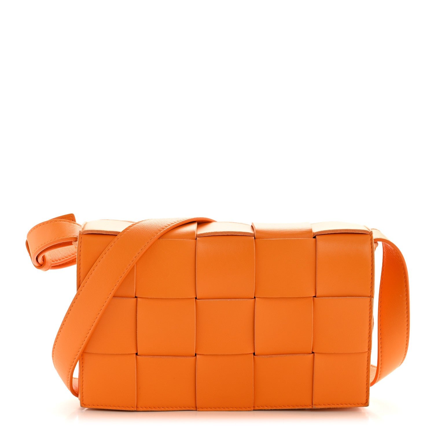 Bottega Veneta Nappa Maxi Intreccio Cassette Bag Tangerine