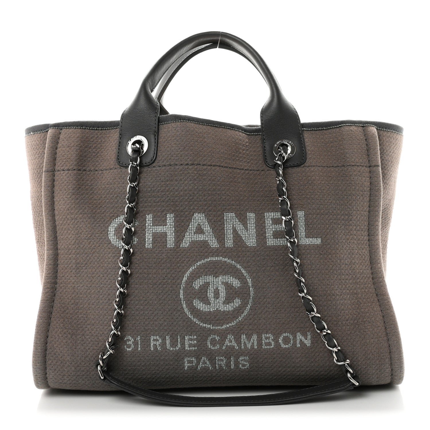 Chanel Mixed Fibers Small Deauville Tote Grey