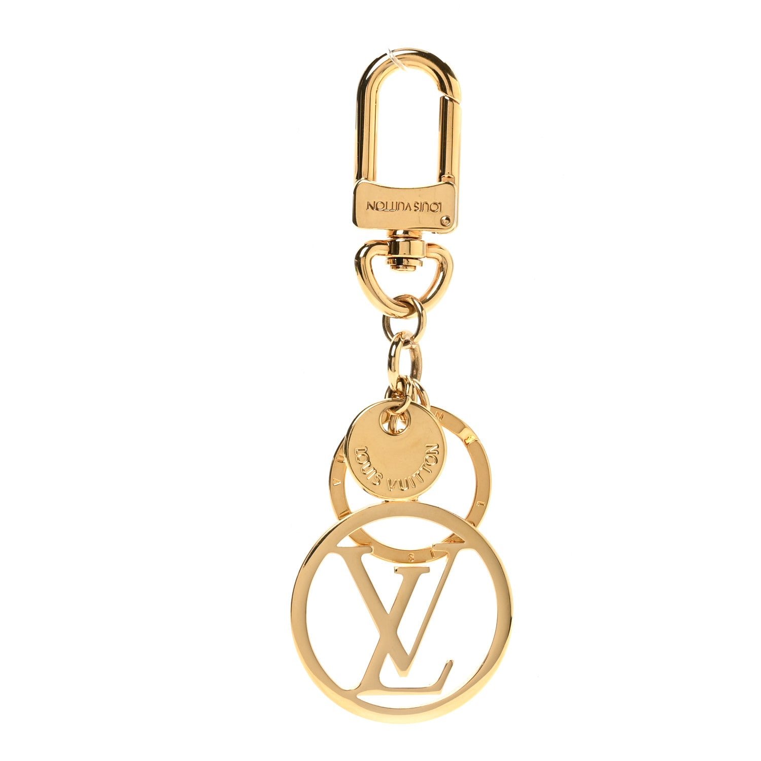 Louis Vuitton LV Circle Bag Charm Key Holder Gold