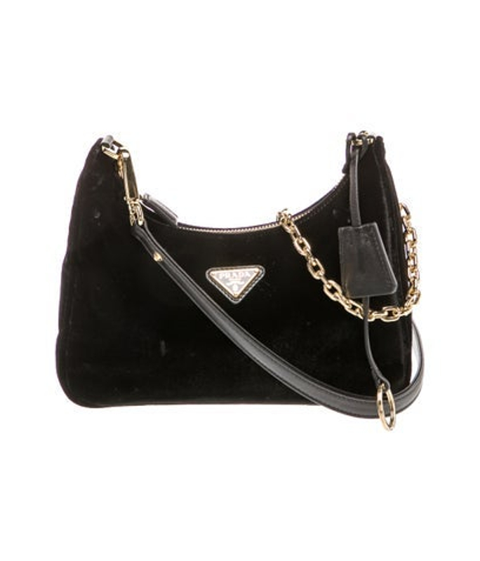 Prada Enameled Metal Triangle Shoulder Bag