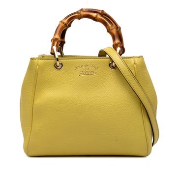 Calf Leather Mini Calfskin Bamboo Shopper Satchel
