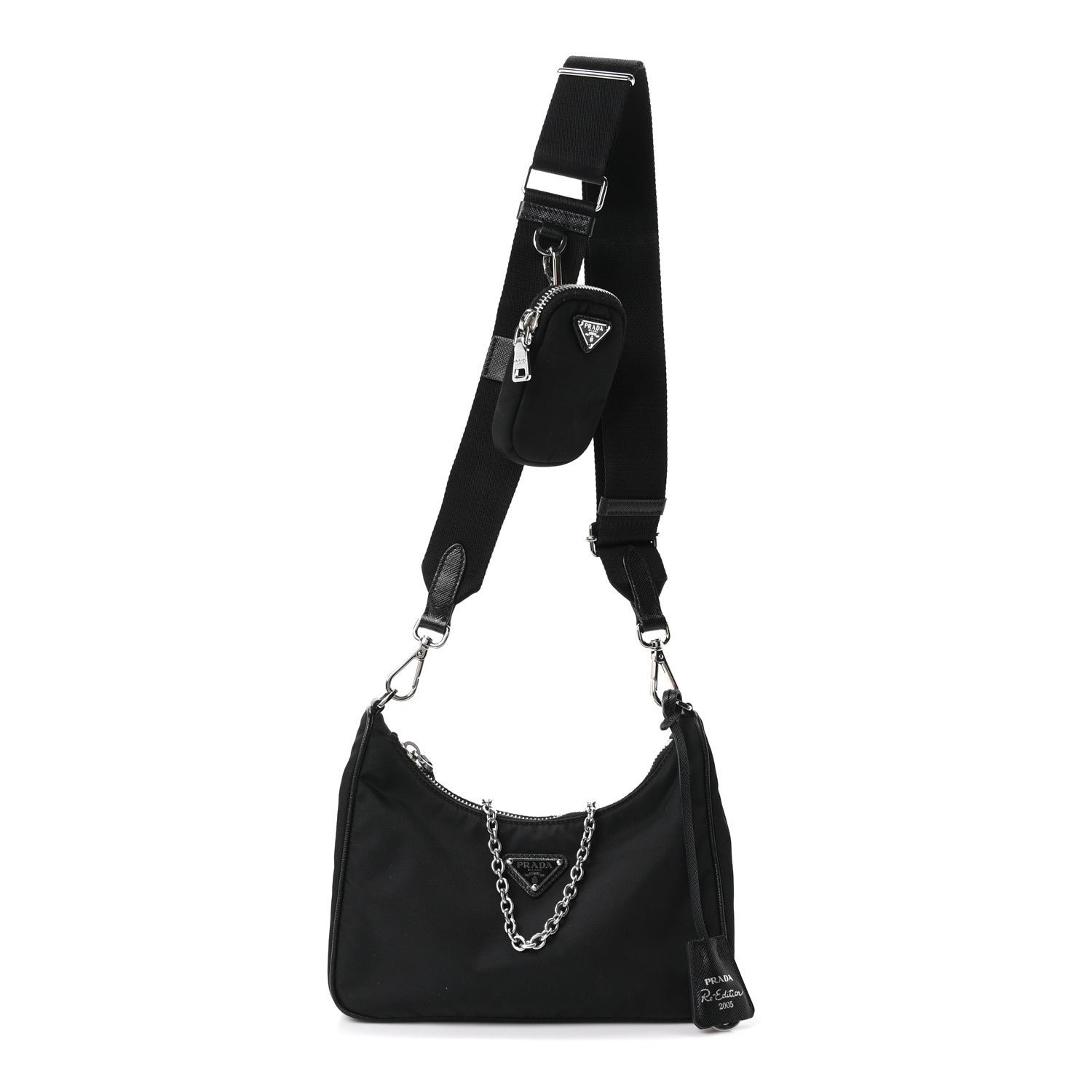 Prada Re-Nylon Saffiano Re-Edition 2005 Shoulder Bag Black