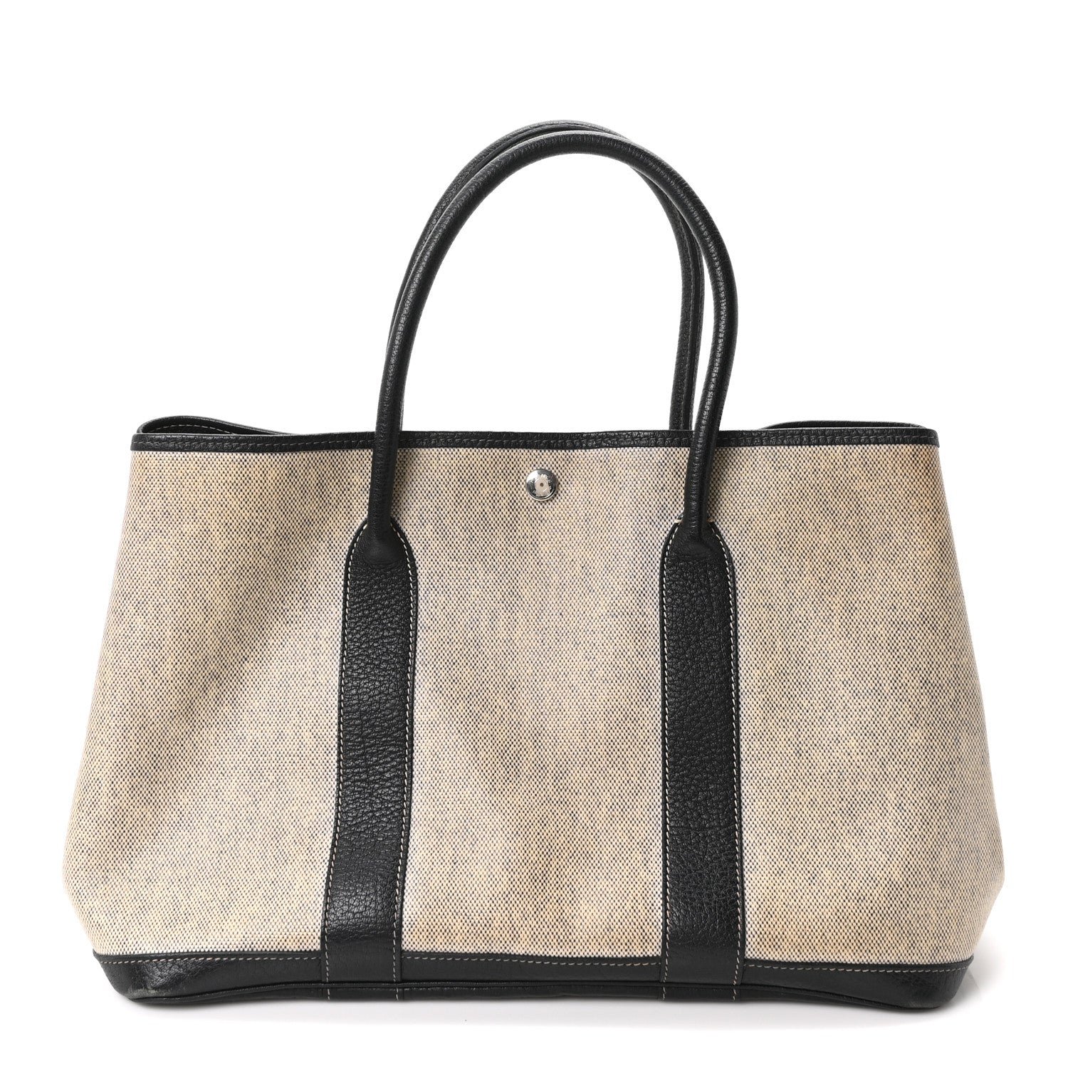 Hermes Toile H Buffle Skipper Garden Party 36 MM Tote Black