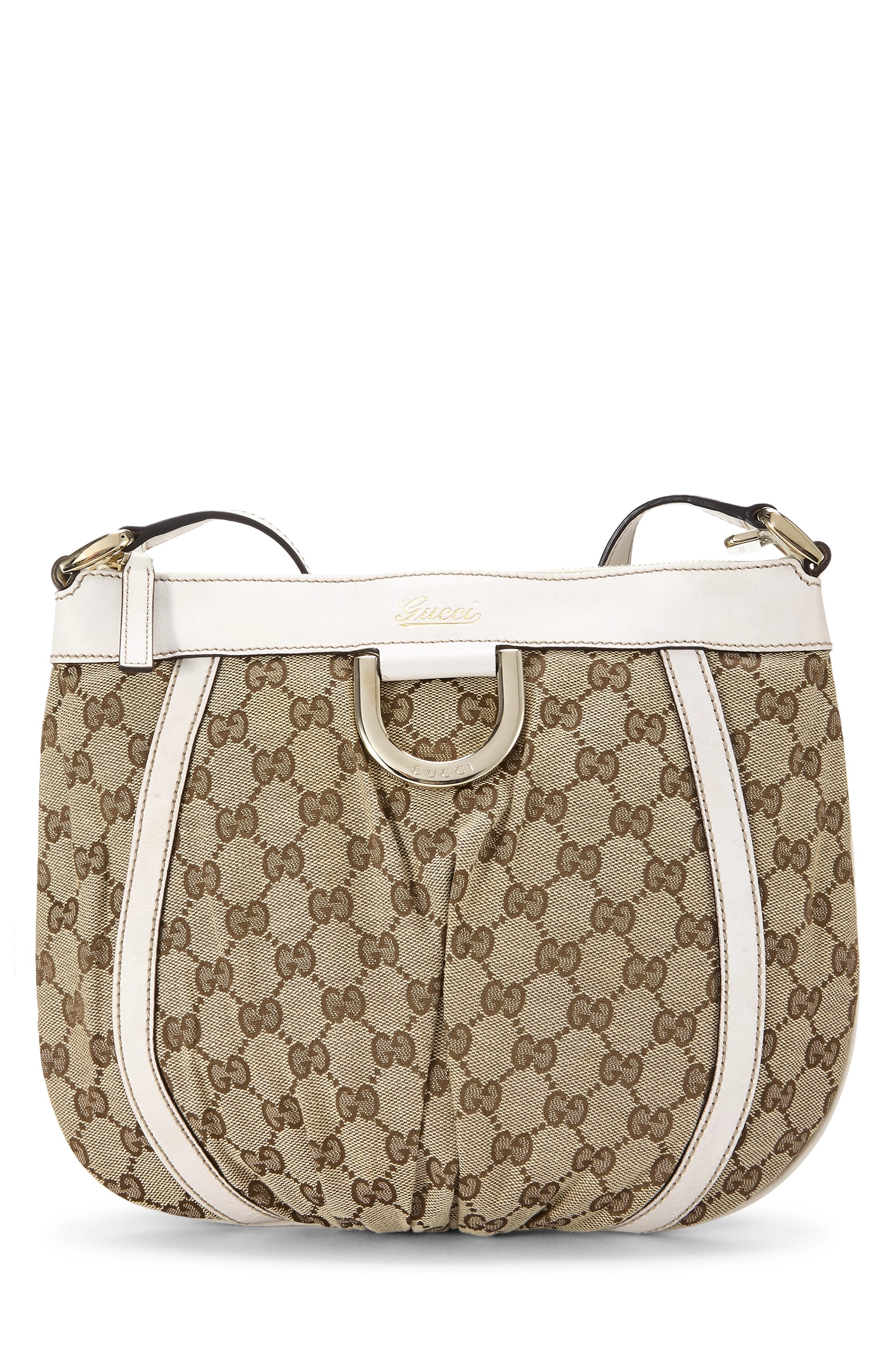 White Original GG Canvas D-Ring Abbey Messenger Small