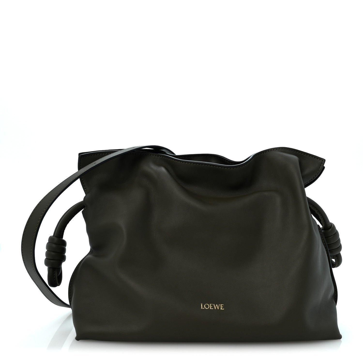 Nappa Medium Flamenco Knot Bag Khaki Green