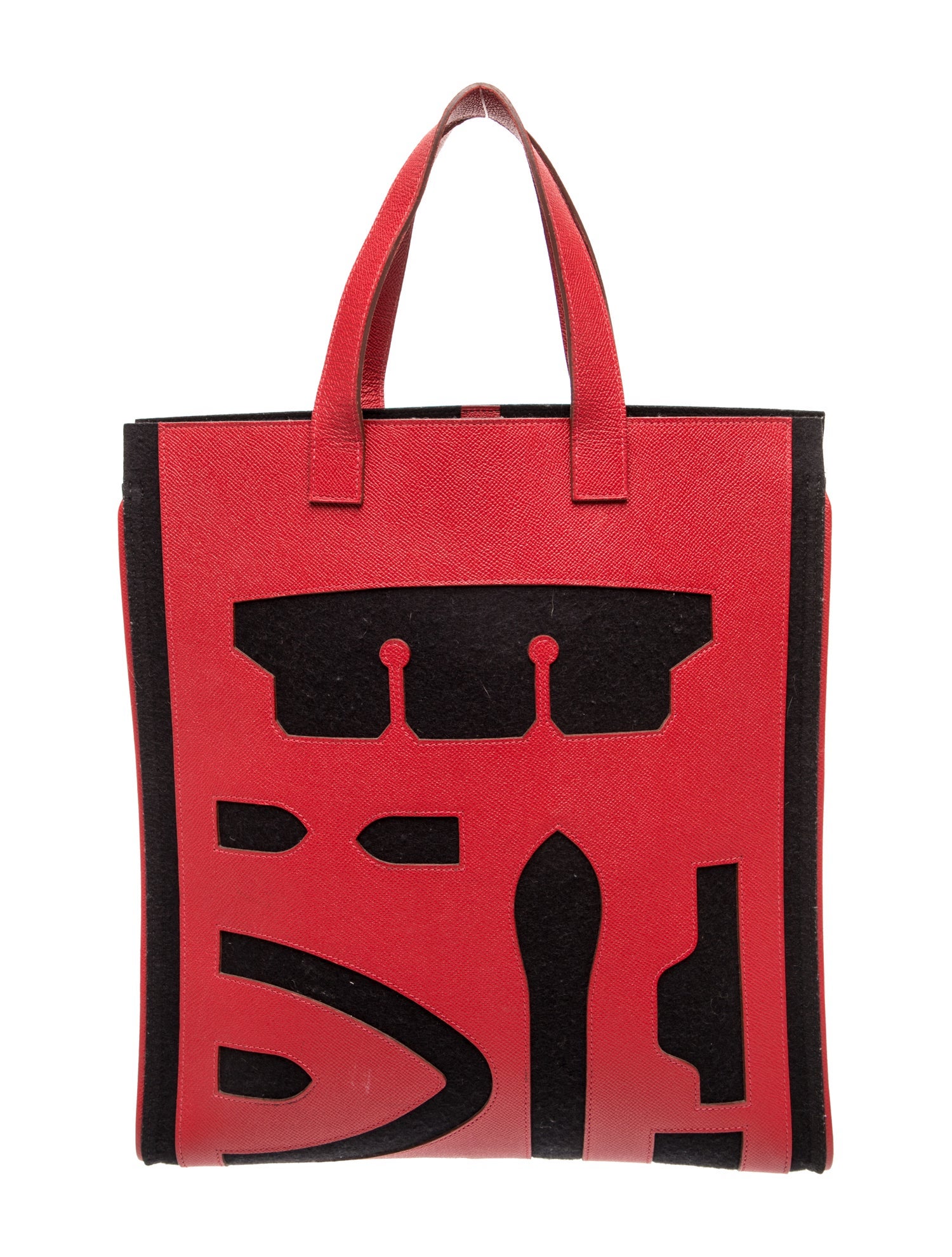 Petit H Felt & Epsom Skeleton Tote