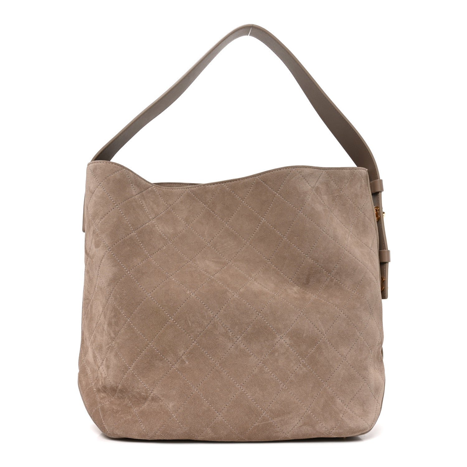 Chanel Suede CC Large Bucket Bag Grey