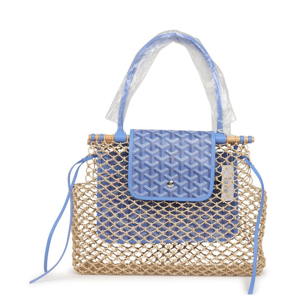 Goyard Goyard Goyardine Canvas Iris Aligre Bag Raffia Net Palladium Hardware