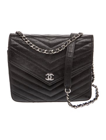 Chevron Caviar Square Wallet On Chain
