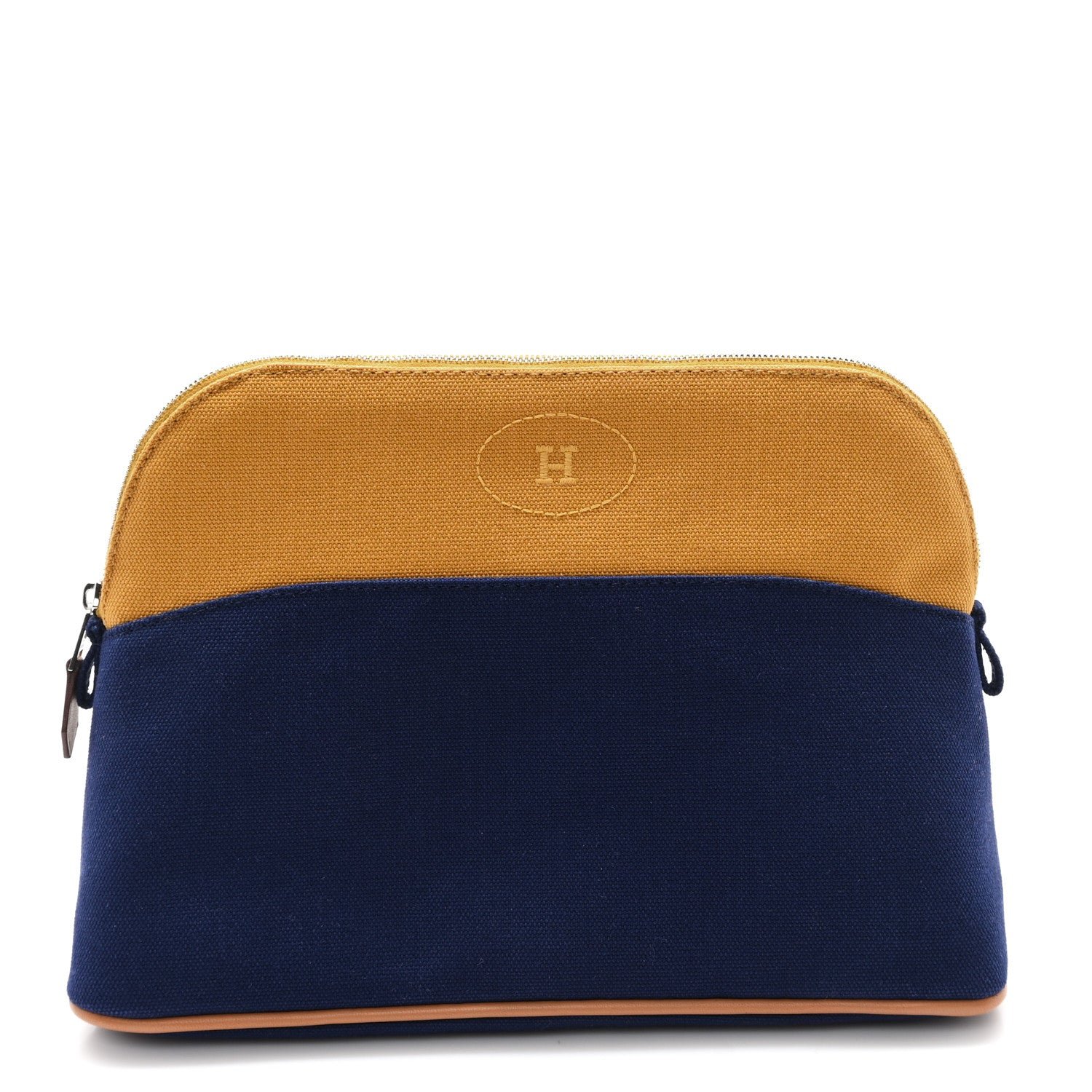 Hermes Cotton Canvas Bolide Travel Cosmetic Pouch