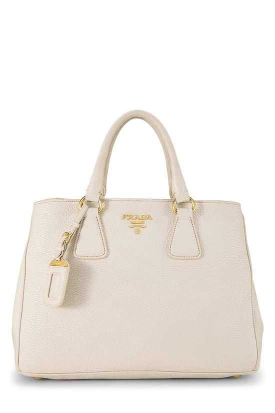 White Vitello Daino Convertible Tote Medium