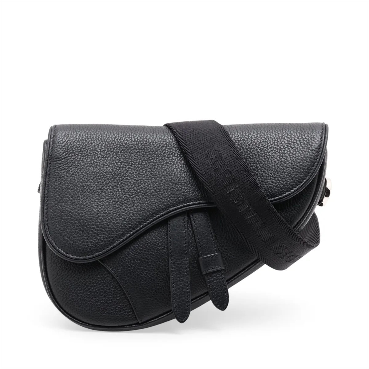 Christian Dior Saddle Bag Leather Sling backpack Navy Blue open papers