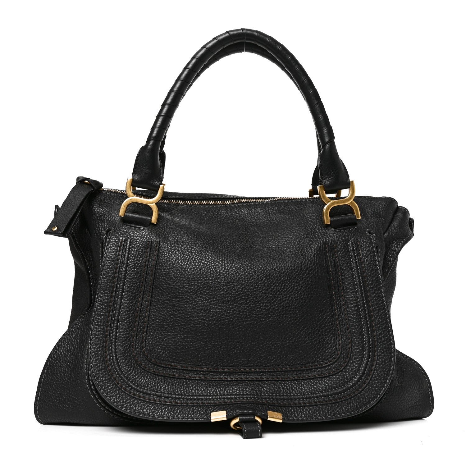 Chloe Calfskin Large Marcie Satchel Black