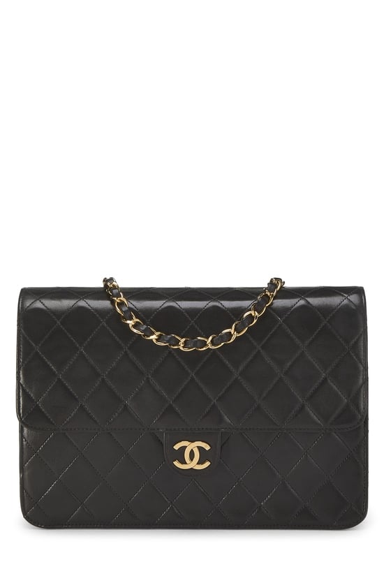 Black Quilted Lambskin Ex Flap Medium