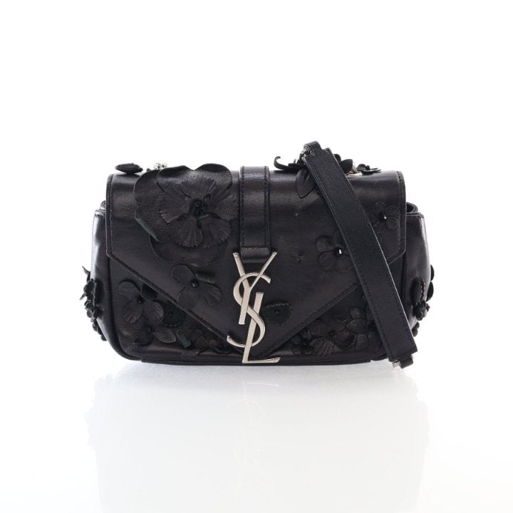 Saint Laurent Baby Floral Applique Monogram Chain Bag