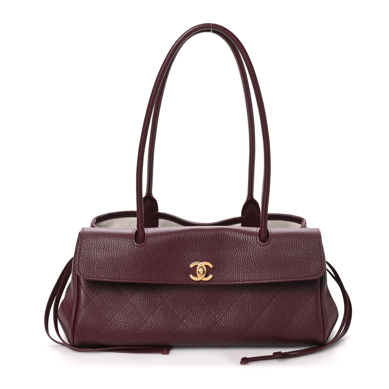 Chanel Grained Calfskin Stitched Urban Essentials Small Shopping Bag Burgundy
