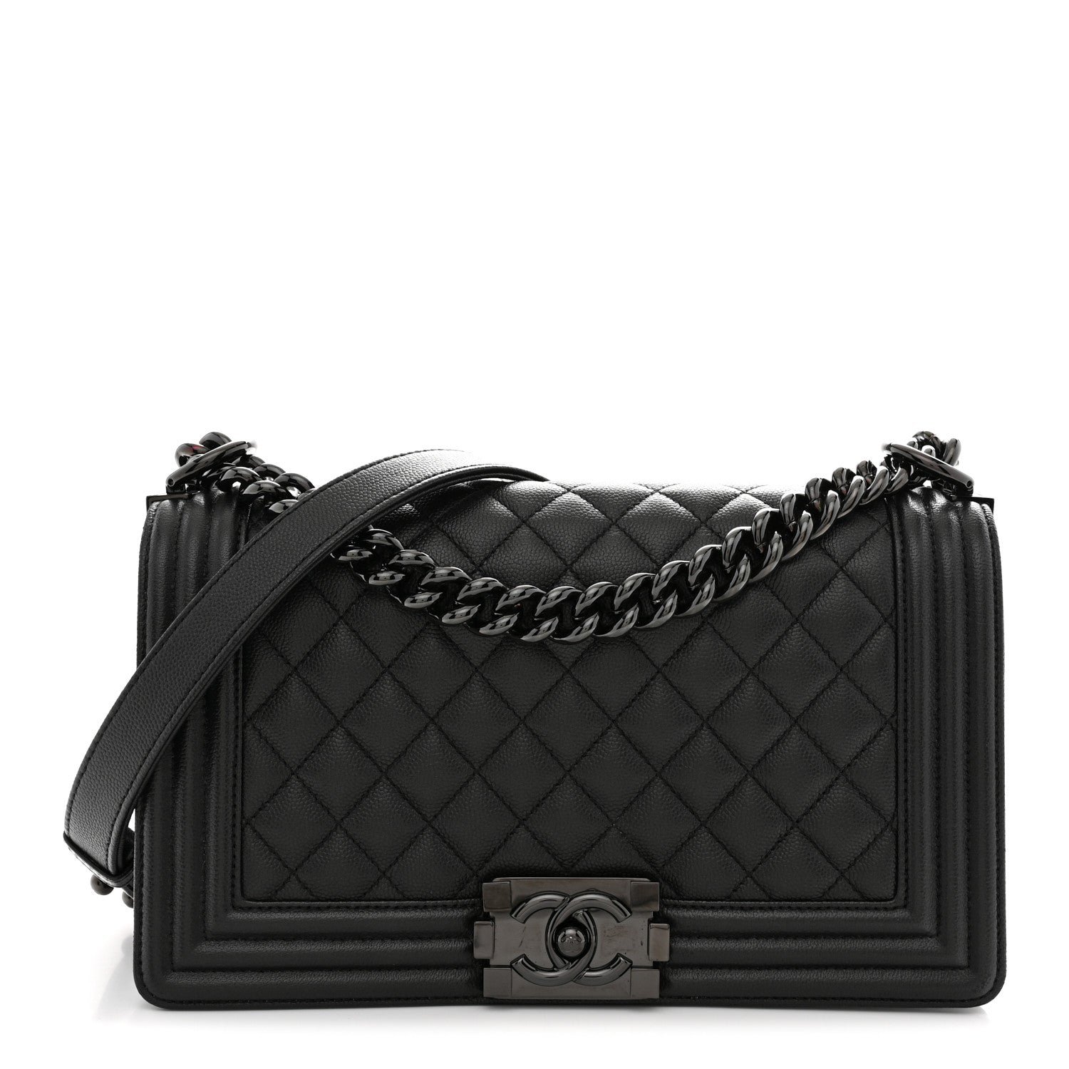 Chanel Caviar Quilted Medium Boy Flap So Black