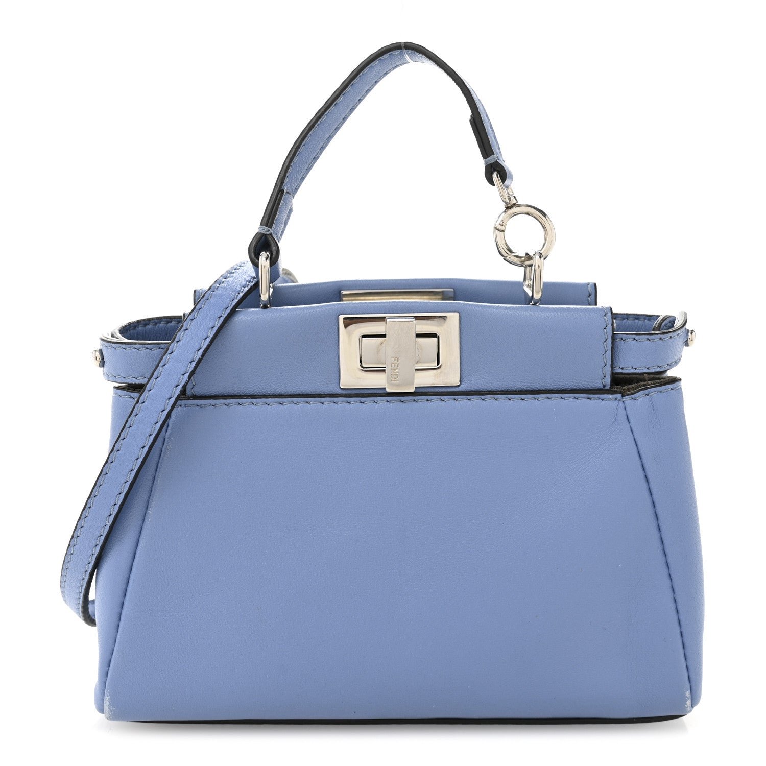 Fendi Shiny Nappa Micro Peekaboo Iconic Satchel Nebula