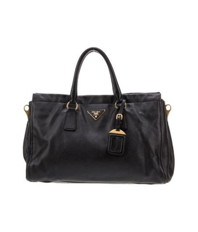 Prada Enameled Metal Triangle Galleria Tote