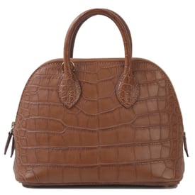 Hermes HERMÈS Matte Alligator Bolide 1923 Mini crossbody bag in Gold with Gold hardware