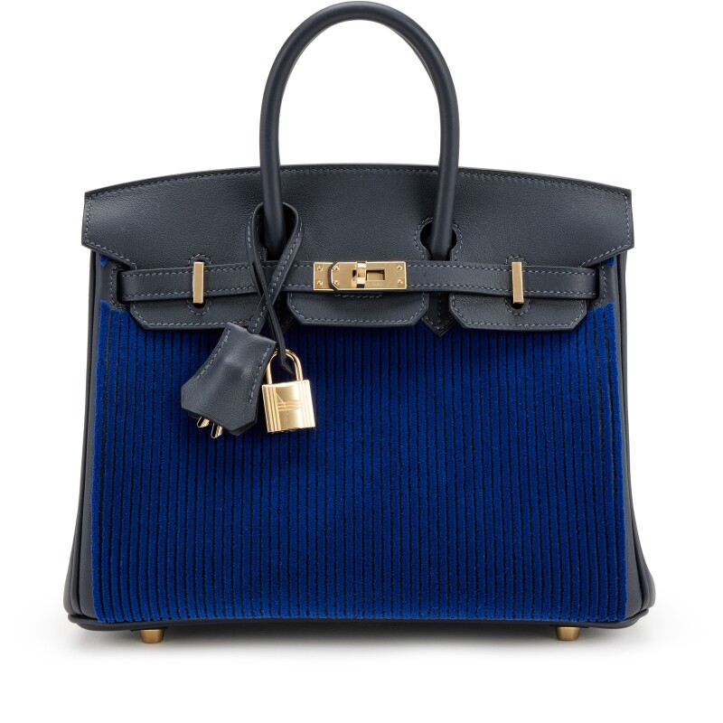 Hermes Bleu Saphir Tuffetage and Caban Swift Birkin 25 Gold Hardware, 2023