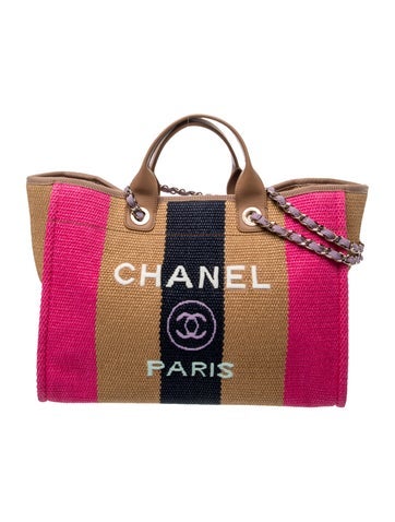 Large Raffia Deauville Shopping Tote Bag