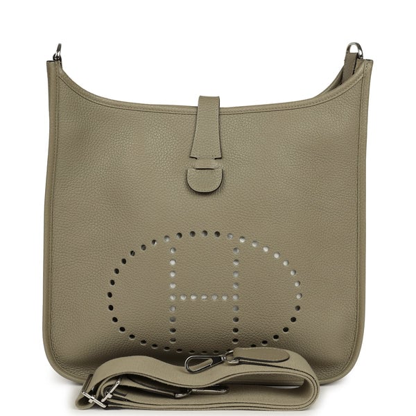 Pre-owned Hermes Evelyne III GM Sauge Clemence Palladium Hardware