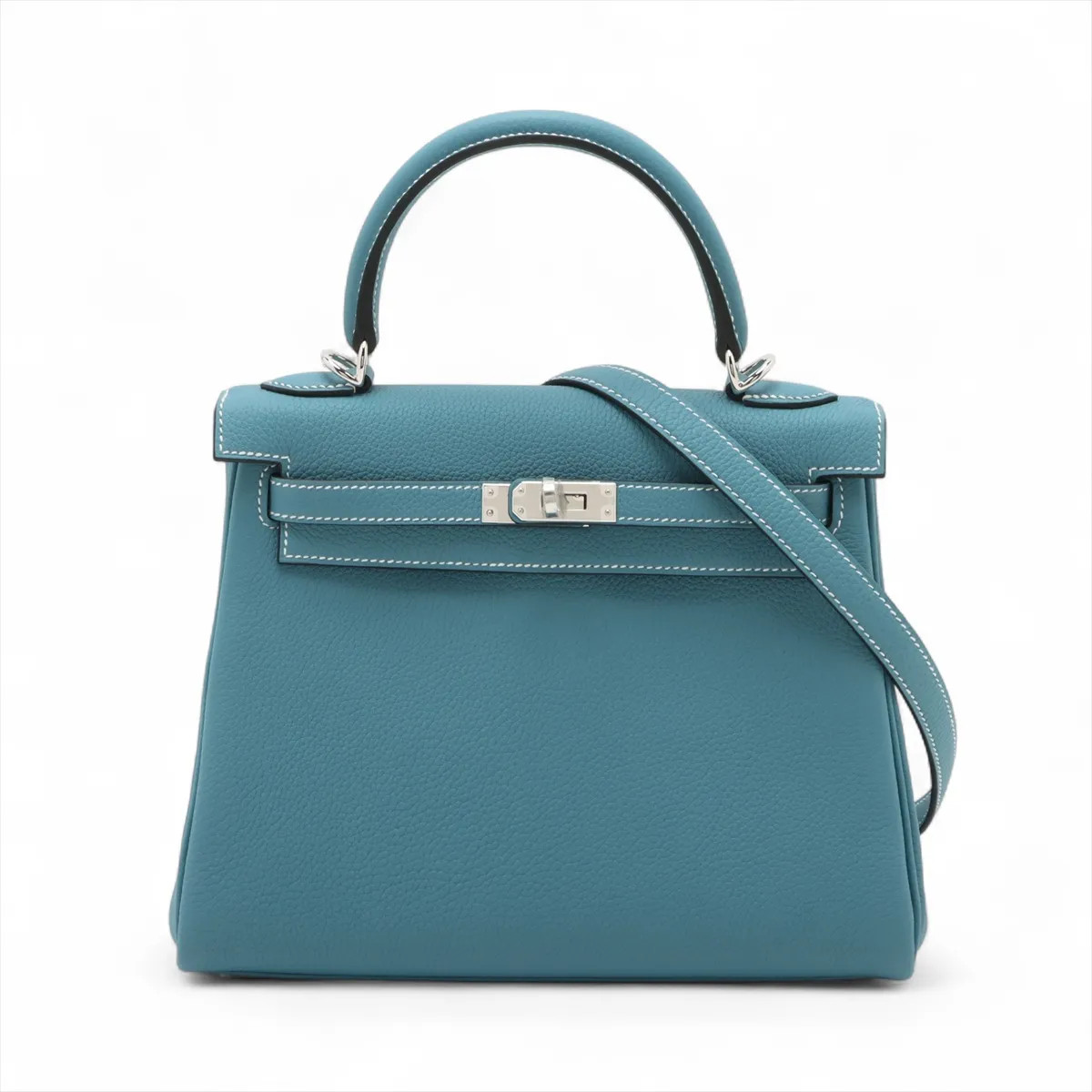Hermès Kelly 25 Le Tournay Togo NEW BLUE JEEN Silver Metal Fittings