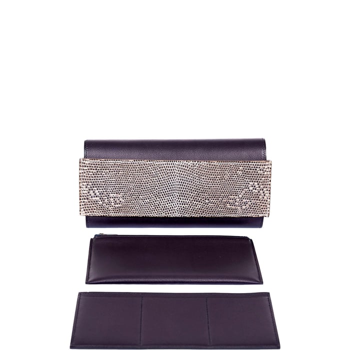 Hermes Hermès Bleu Indigo Evergrain & Lez Lisse Lizard Portefeuille Passant Long