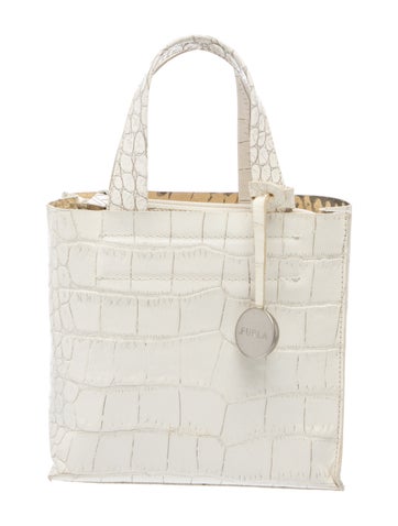 Furla Embossed Leather Top Handle Bag