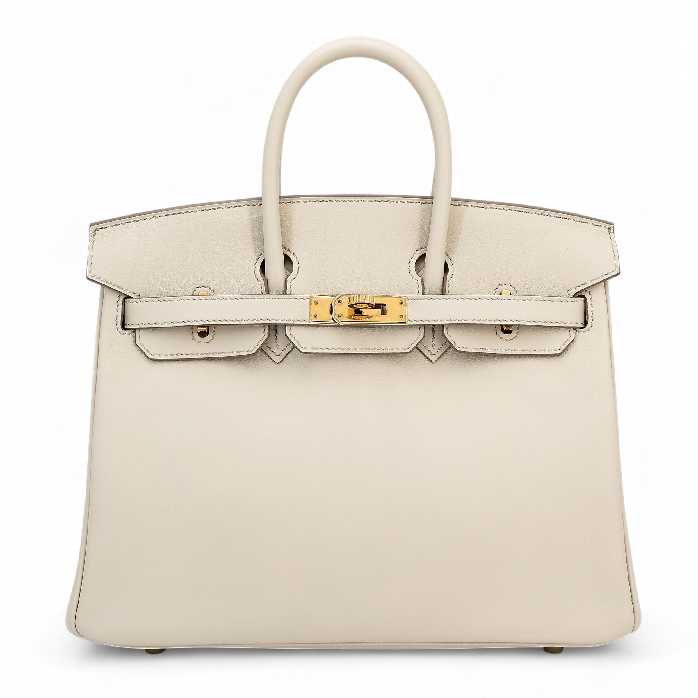 Hermes Unused ( Rank NS ) HERMÈS Birkin 25 Beton (8L) Swift Gold hardware D (2019)