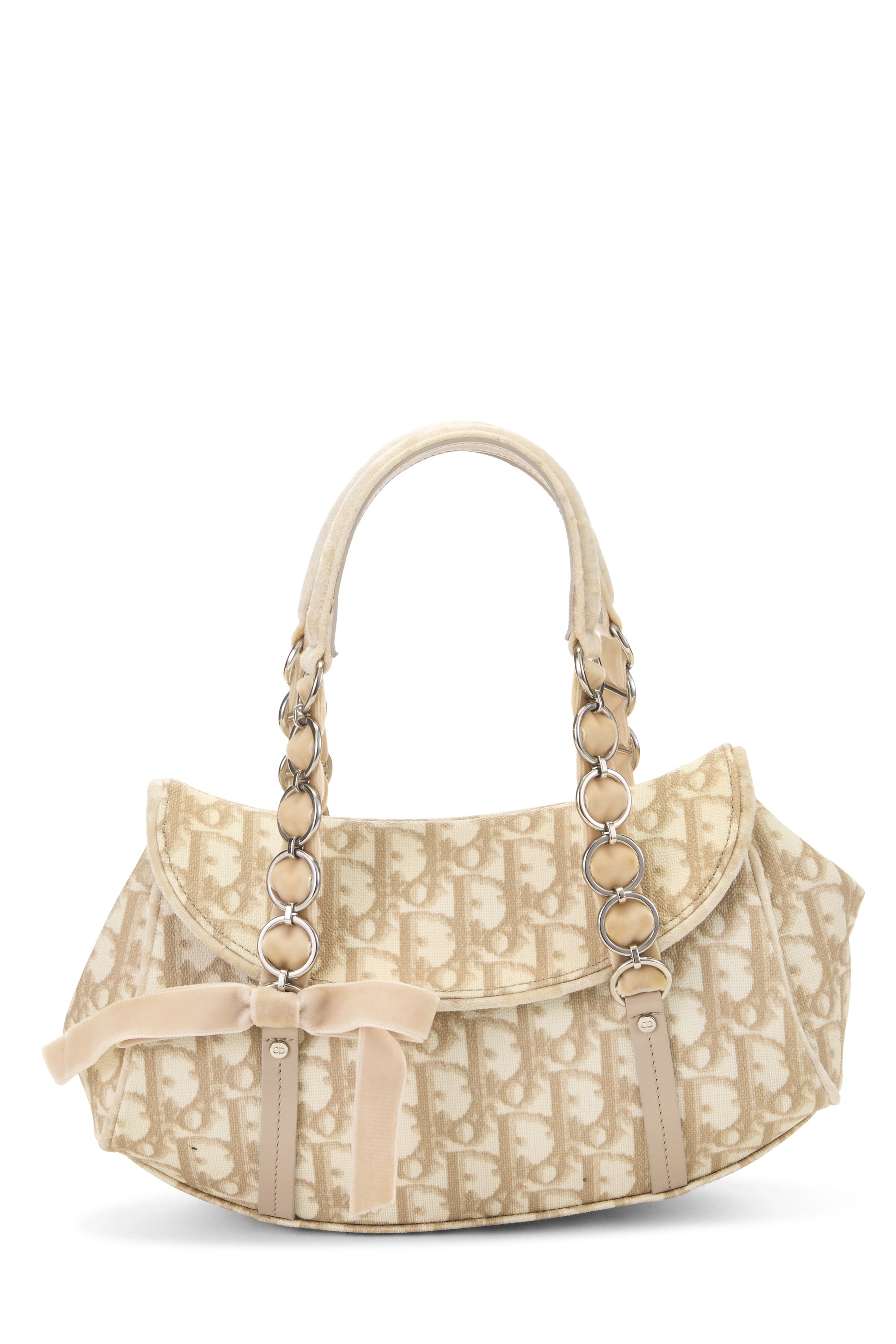 Beige Coated Canvas Romantique Bag