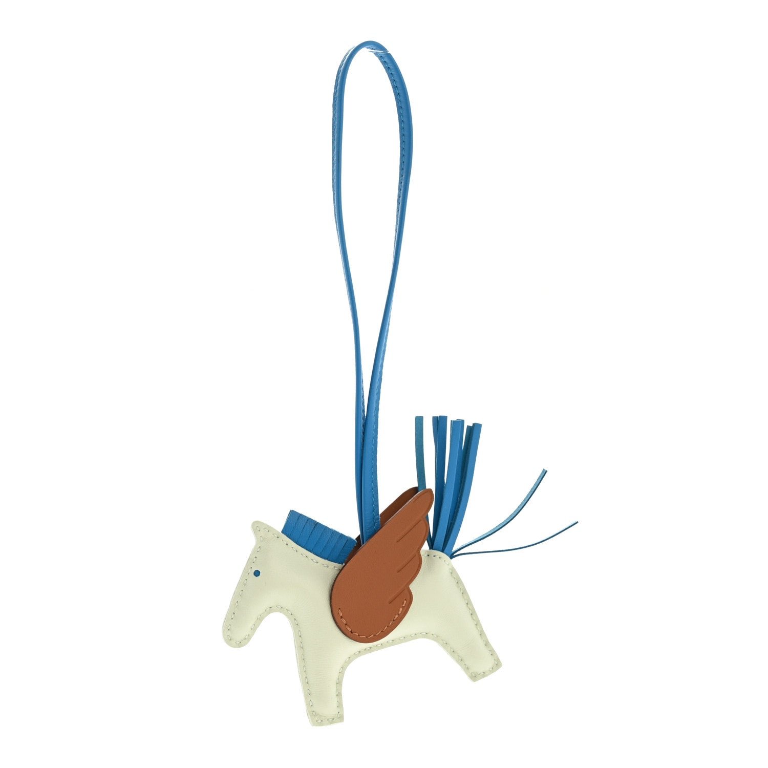 Hermes Milo Lambskin Grigri Rodeo Pegase Horse Bag Charm PM Vert Fizz Bleu Zanzibar Gold