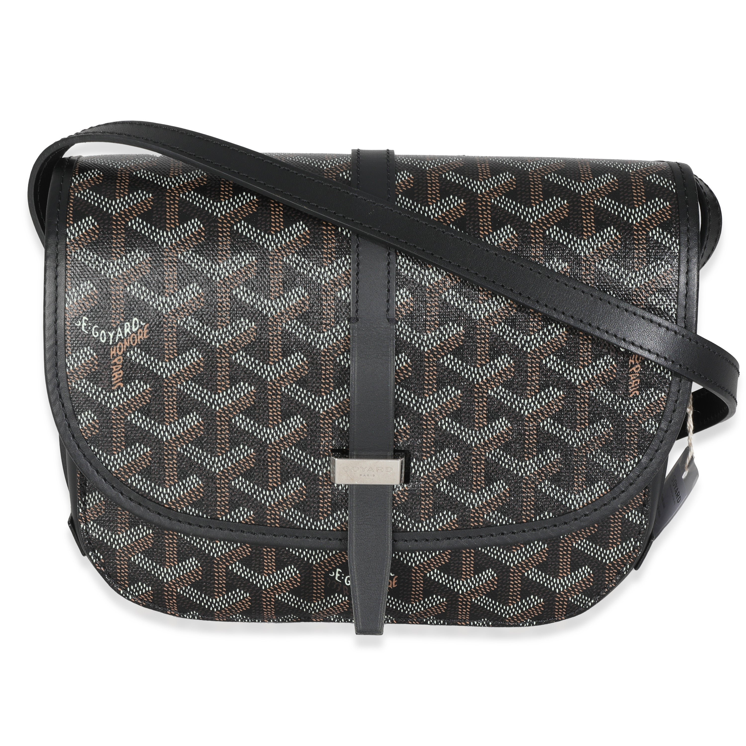 Goyard Black Goyardine Canvas Belvedere PM