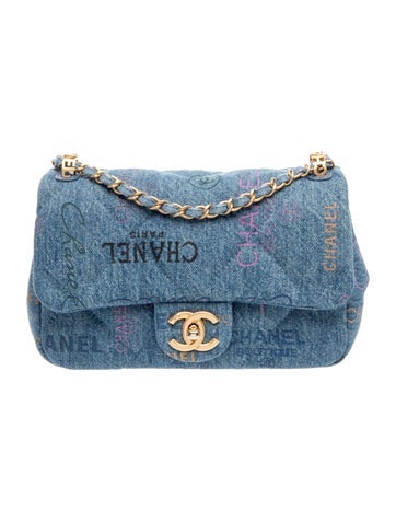 Rectangular Mini Denim Mood Flap Bag