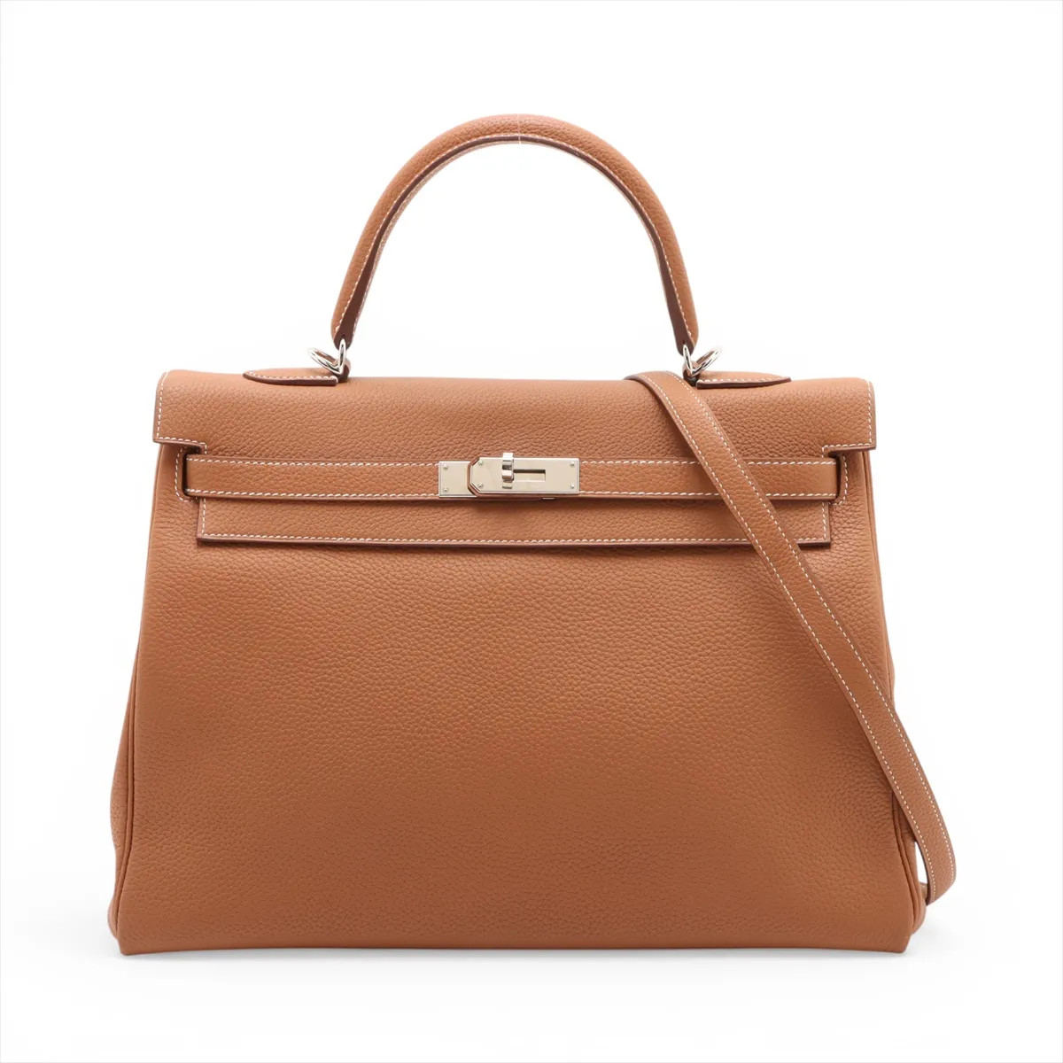Hermès Kelly 35 Le Tournay Taurillon Clemence Gold Silver Metal Fittings