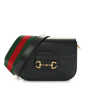 Gucci Azalea Calfskin Web Mini Horsebit 1955 Shoulder Bag Black